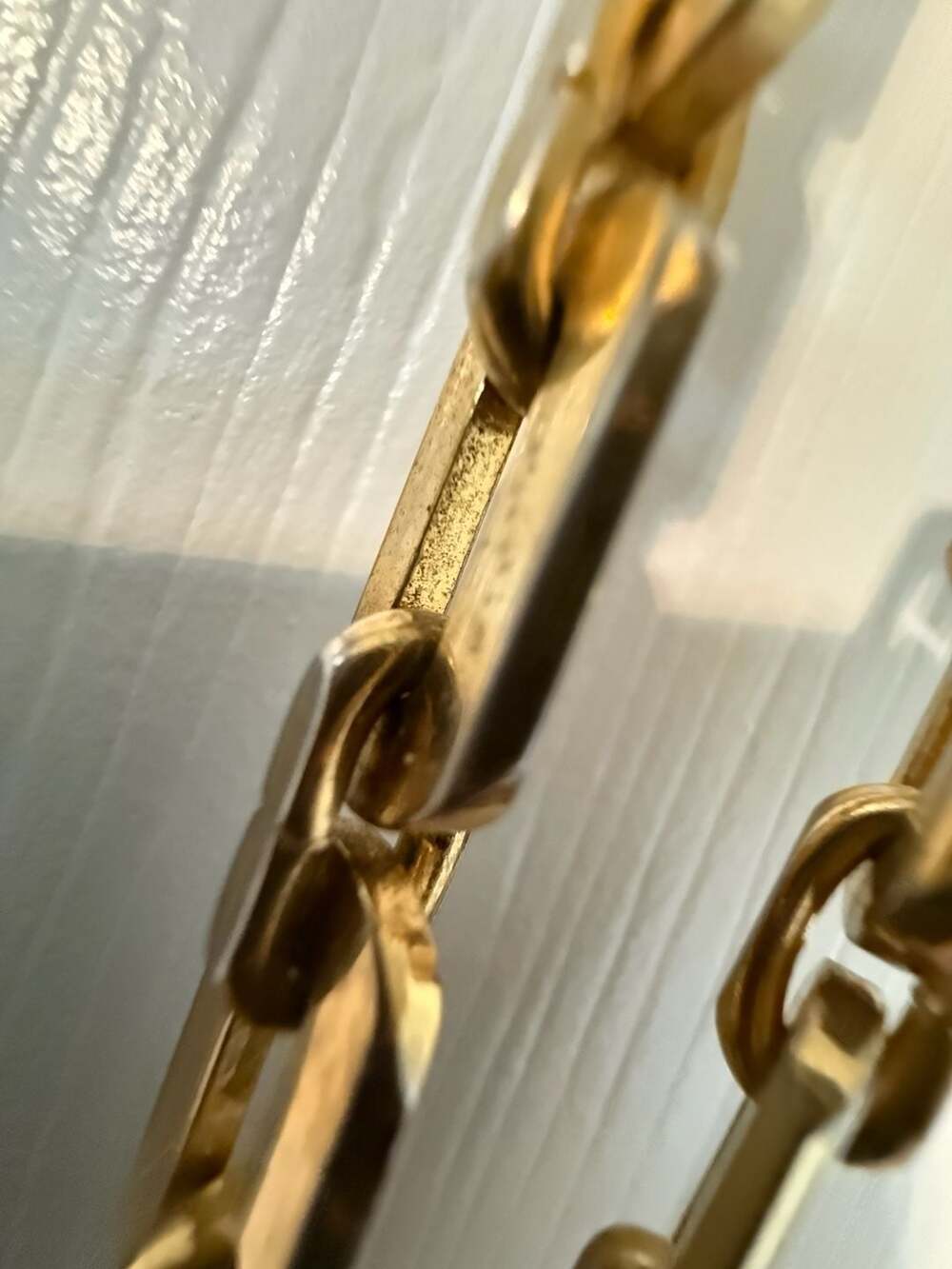 Crown Trifari Gold Tone Chunky Heavy Link Chain Necklace Retro Signed Vtg - Picture 16 of 16